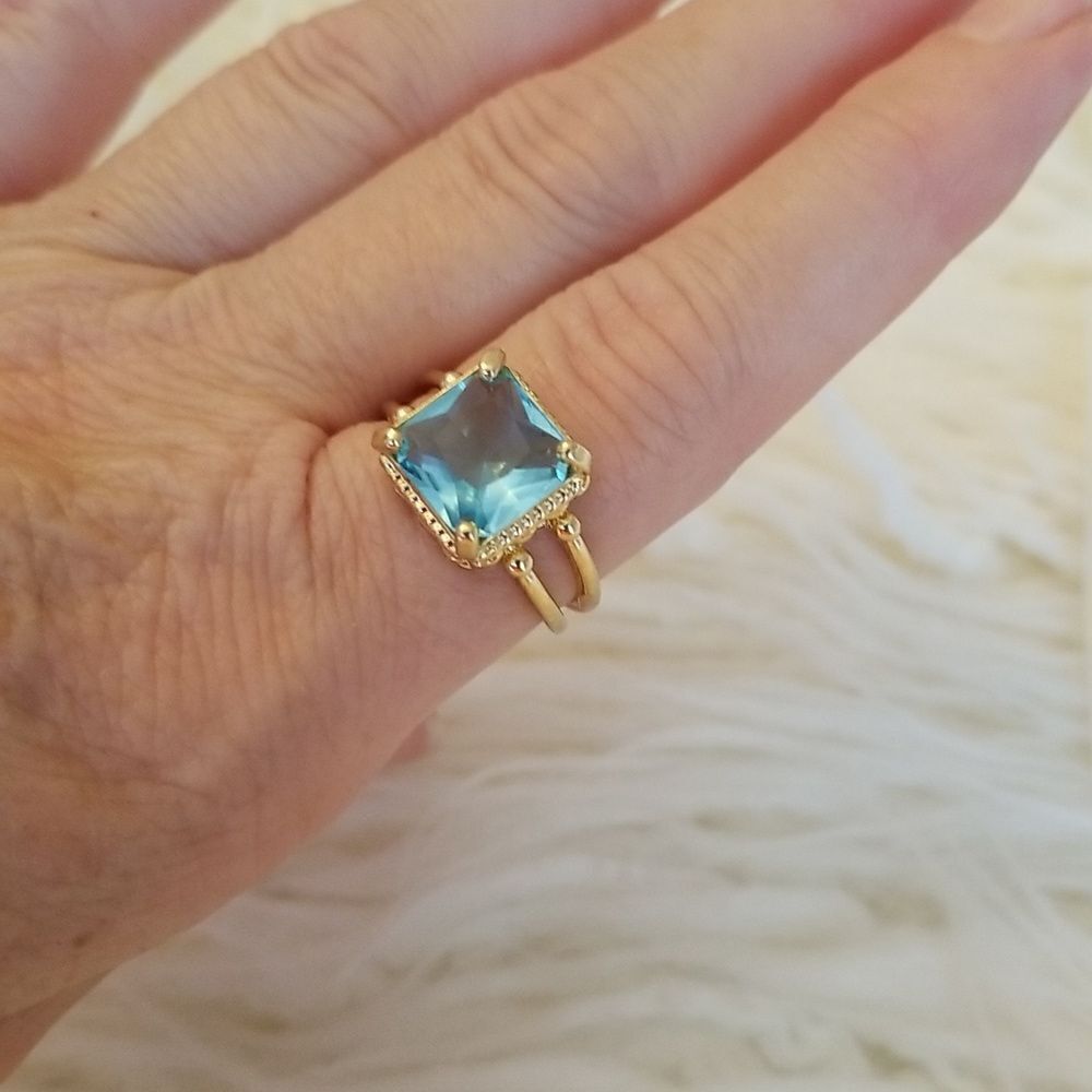 Ocean blue size 7 ring - Picture 8 of 8